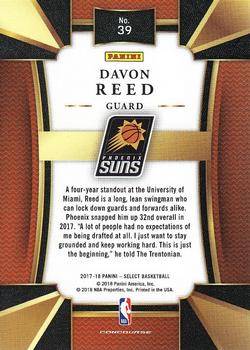 2017-18 Panini Select #39 Davon Reed Back