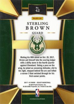2017-18 Panini Select #42 Sterling Brown Back