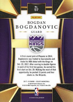 2017-18 Panini Select #57 Bogdan Bogdanovic Back