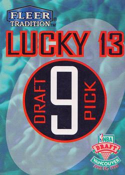 1998-99 Fleer Tradition - Lucky 13 Redemptions #NNO Draft Pick #9 Front