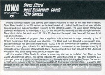 2003-04 Iowa Hawkeyes #NNO Steve Alford Back