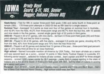 2003-04 Iowa Hawkeyes #NNO Brody Boyd Back