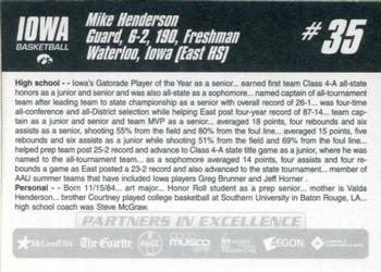 2003-04 Iowa Hawkeyes #NNO Mike Henderson Back