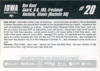 2003-04 Iowa Hawkeyes #NNO Ben Rand Back