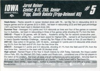 2003-04 Iowa Hawkeyes #NNO Jared Reiner Back