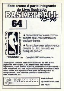 1995-96 Panini NBA Stickers (Brazil/Portuguese) #64 Stacey Augmon Back