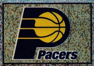 1995-96 Panini NBA Stickers (Brazil/Portuguese) #114 Pacers Team Logo Front
