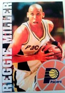 1995-96 Panini NBA Stickers (Brazil/Portuguese) #115 Reggie Miller Front