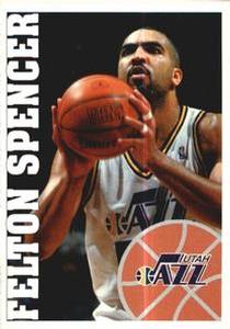 1995-96 Panini NBA Stickers (Brazil/Portuguese) #196 Felton Spencer Front