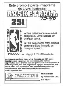 1995-96 Panini NBA Stickers (Brazil/Portuguese) #251 Otis Thorpe Back