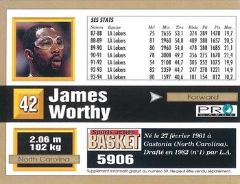 1994-95 Pro Cards French Sports Action Basket #5906 James Worthy Back
