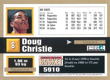 1994-95 Pro Cards French Sports Action Basket #5910 Doug Christie Back