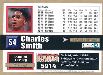 1994-95 Pro Cards French Sports Action Basket #5914 Charles Smith Back