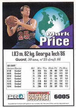 1994-95 Pro Cards French Sports Action Basket #6005 Mark Price Back
