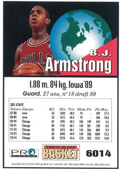 1994-95 Pro Cards French Sports Action Basket #6014 B.J. Armstrong Back