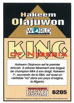 1994-95 Pro Cards French Sports Action Basket #6205 Hakeem Olajuwon Back