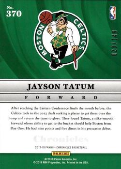 2017-18 Panini Chronicles - Brilliance Starbursts #370 Jayson Tatum Back