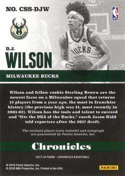2017-18 Panini Chronicles - Chronicles Signature Swatches #CSS-DJW D.J. Wilson Back
