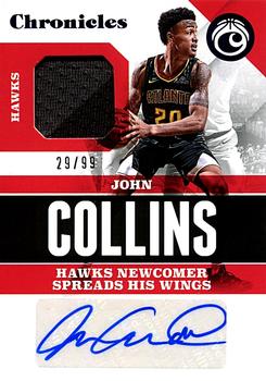 2017-18 Panini Chronicles - Chronicles Signature Swatches Blue #CSS-JCL John Collins Front