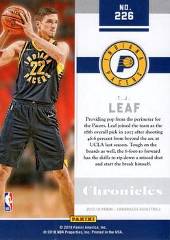 2017-18 Panini Chronicles - Marquee Tier 2 #226 T.J. Leaf Back