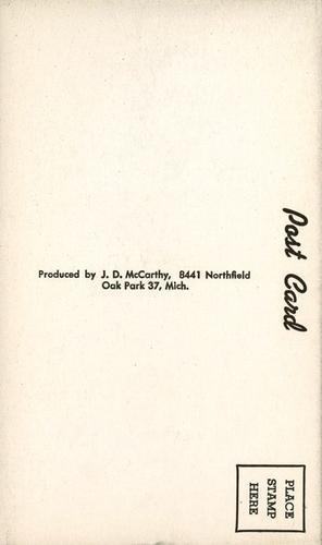 1957-70 J.D. McCarthy Postcards #NNO Dick Farley Back