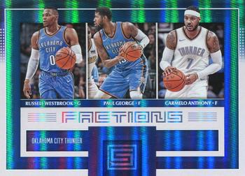 2017-18 Panini Status - Factions Blue #17 Carmelo Anthony / Paul George / Russell Westbrook Front