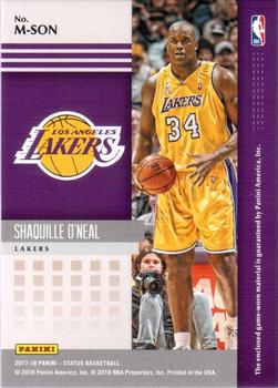 2017-18 Panini Status - Materials #M-SON Shaquille O'Neal Back