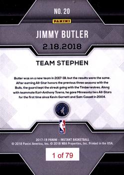 2017-18 Panini Instant NBA - 2017-18 All-Stars: Team Stephen #20 Jimmy Butler Back