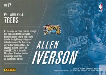 2017-18 Panini Prestige - All-Time Greats #17 Allen Iverson Back