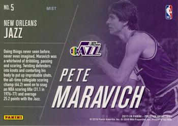 2017-18 Panini Prestige - All-Time Greats Mist #5 Pete Maravich Back