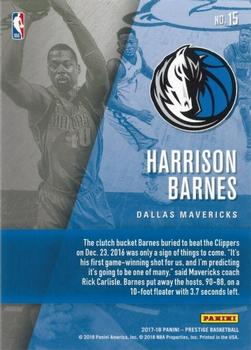 2017-18 Panini Prestige - Hardcourt Heroes #15 Harrison Barnes Back