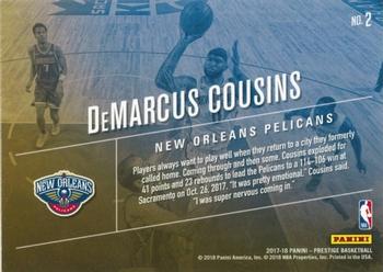 2017-18 Panini Prestige - Highlight Reel #2 DeMarcus Cousins Back