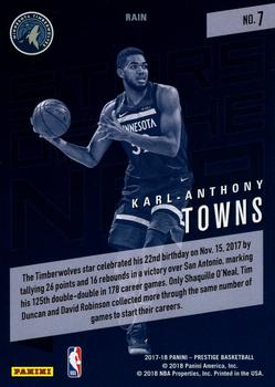 2017-18 Panini Prestige - Stars of the NBA Rain #7 Karl-Anthony Towns Back