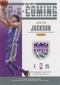 2017-18 Panini Contenders - Up and Coming Autographs #UC-JJK Justin Jackson Back