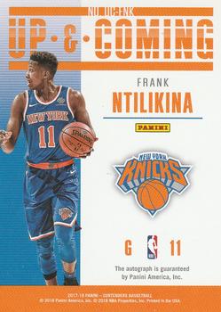 2017-18 Panini Contenders - Up and Coming Autographs #UC-FNK Frank Ntilikina Back