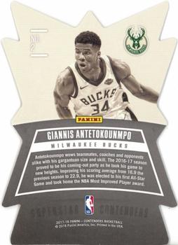 2017-18 Panini Contenders - Superstar Die Cuts Retail #2 Giannis Antetokounmpo Back