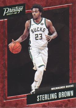 2017-18 Panini Prestige - Micro Etch Rookies Red #44 Sterling Brown Front