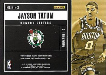 2017-18 Panini Contenders - Rookie Ticket Swatches #RTS-3 Jayson Tatum Back