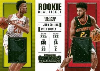 2017-18 Panini Contenders - Rookie Ticket Dual Swatches #RTD-6 John Collins / Tyler Dorsey Front