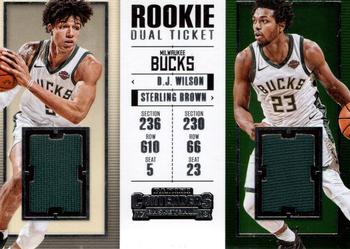2017-18 Panini Contenders - Rookie Ticket Dual Swatches #RTD-10 D.J. Wilson / Sterling Brown Front