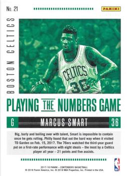 2017-18 Panini Contenders - Playing the Numbers Game #21 Marcus Smart Back
