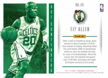 2017-18 Panini Contenders - Hall of Fame Contenders #20 Ray Allen Back