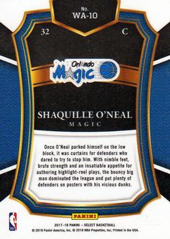 2017-18 Panini Select - With Authority #WA-10 Shaquille O'Neal Back