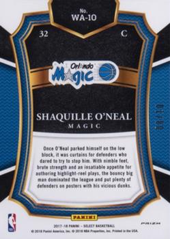 2017-18 Panini Select - With Authority Gold #WA-10 Shaquille O'Neal Back