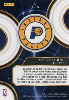 2017-18 Panini Select - Phenomenon #P-16 Myles Turner Back