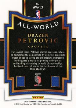 2017-18 Panini Select - All-World #AW-13 Drazen Petrovic Back