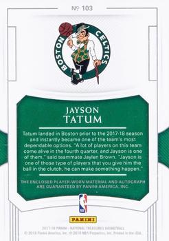 2017-18 Panini National Treasures #103 Jayson Tatum Back