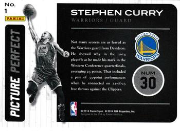 2014-15 Panini NBA (International) - Picture Perfect #1 Stephen Curry Back