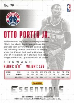 2017-18 Panini Essentials #79 Otto Porter Jr. Back