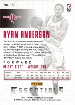 2017-18 Panini Essentials #150 Ryan Anderson Back